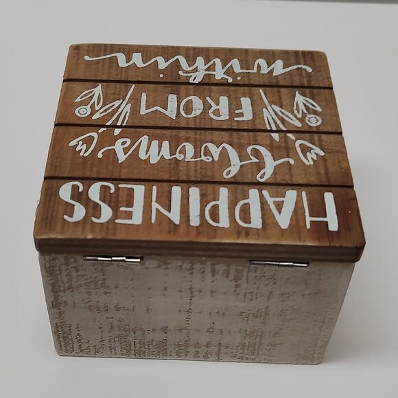 Happiness Blooms from Within Wooden Trinket Box - Picture 3 of 5